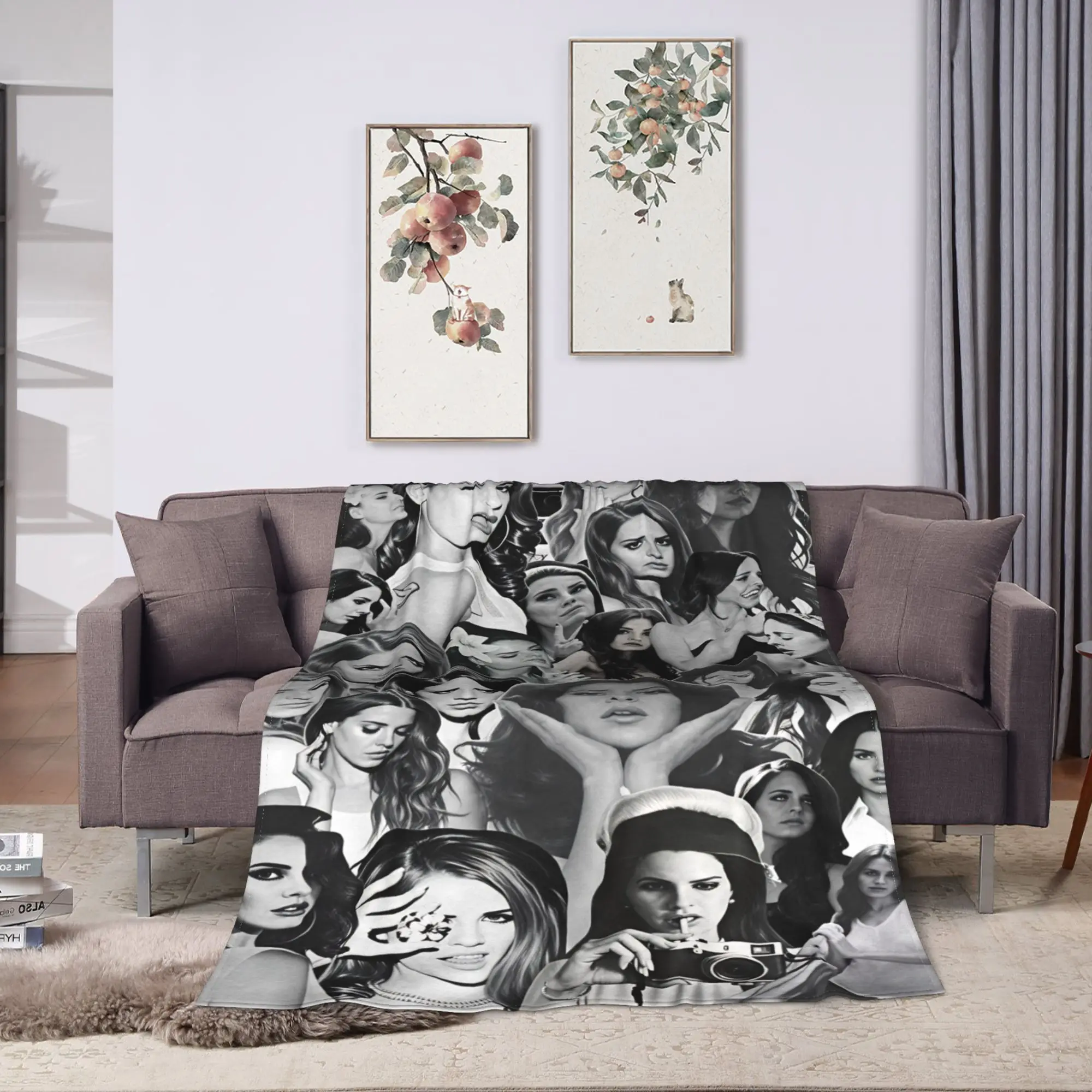 Hot Singer Lana Del Rey Plush Blankets Girls Boys  Flannel Throw Blanket For Couch Bed Warm Soft Custom Quality Bedspread Gift