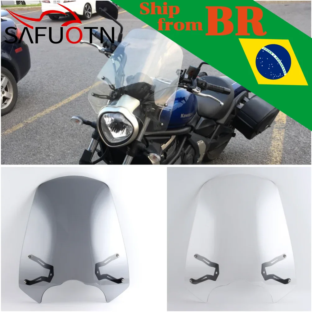 Vulcan S 650 Windshield Windscreen For Kawasaki Vulcan EN650 VN 2015-2023 2022 Motorcycle Wind Deflector Flyscreen with Bracket