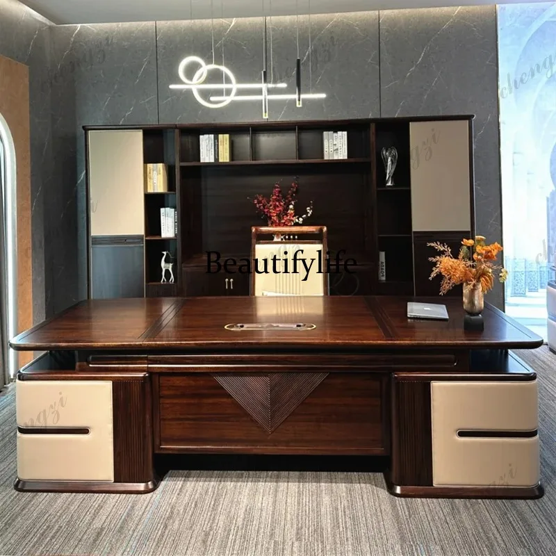 Strong Storage Executive Office Desk White Wooden Large Modern Computer Desks Drawers Luxury Mesa Ordenador Office Furniture