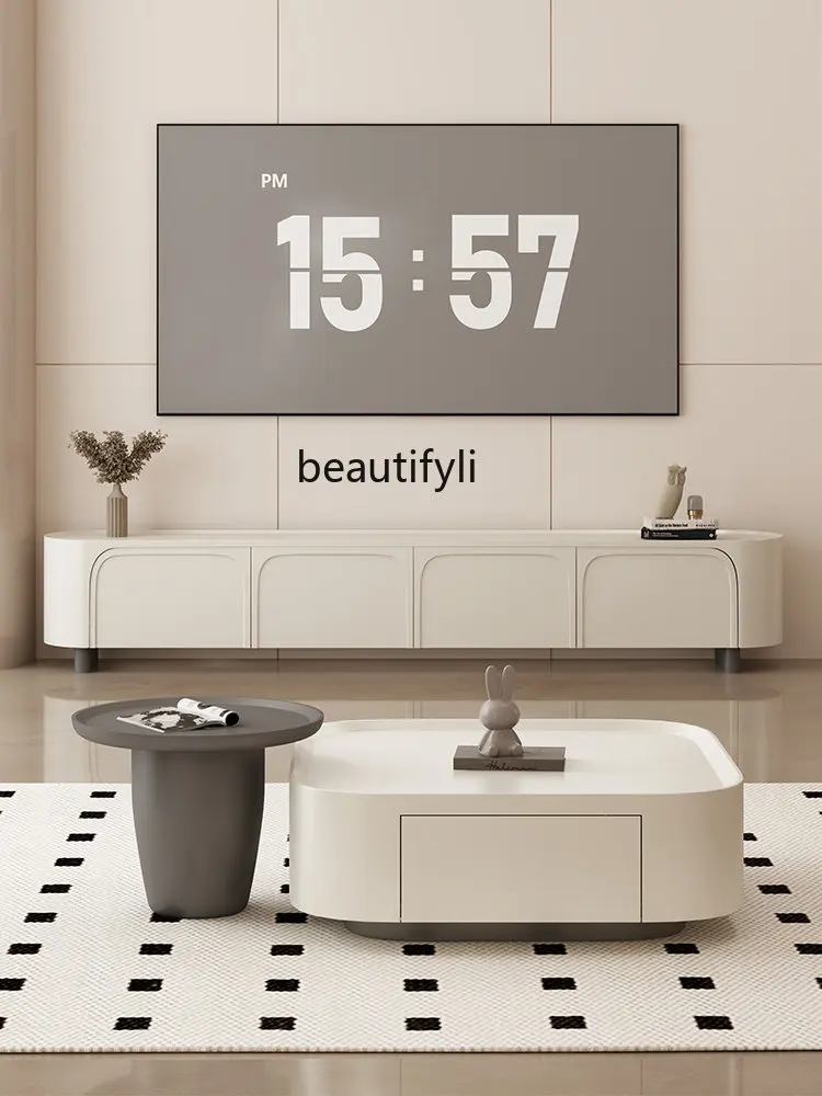 Coffee Table Light Luxury Modern Living Room Home Cream Style Square Designer Creative