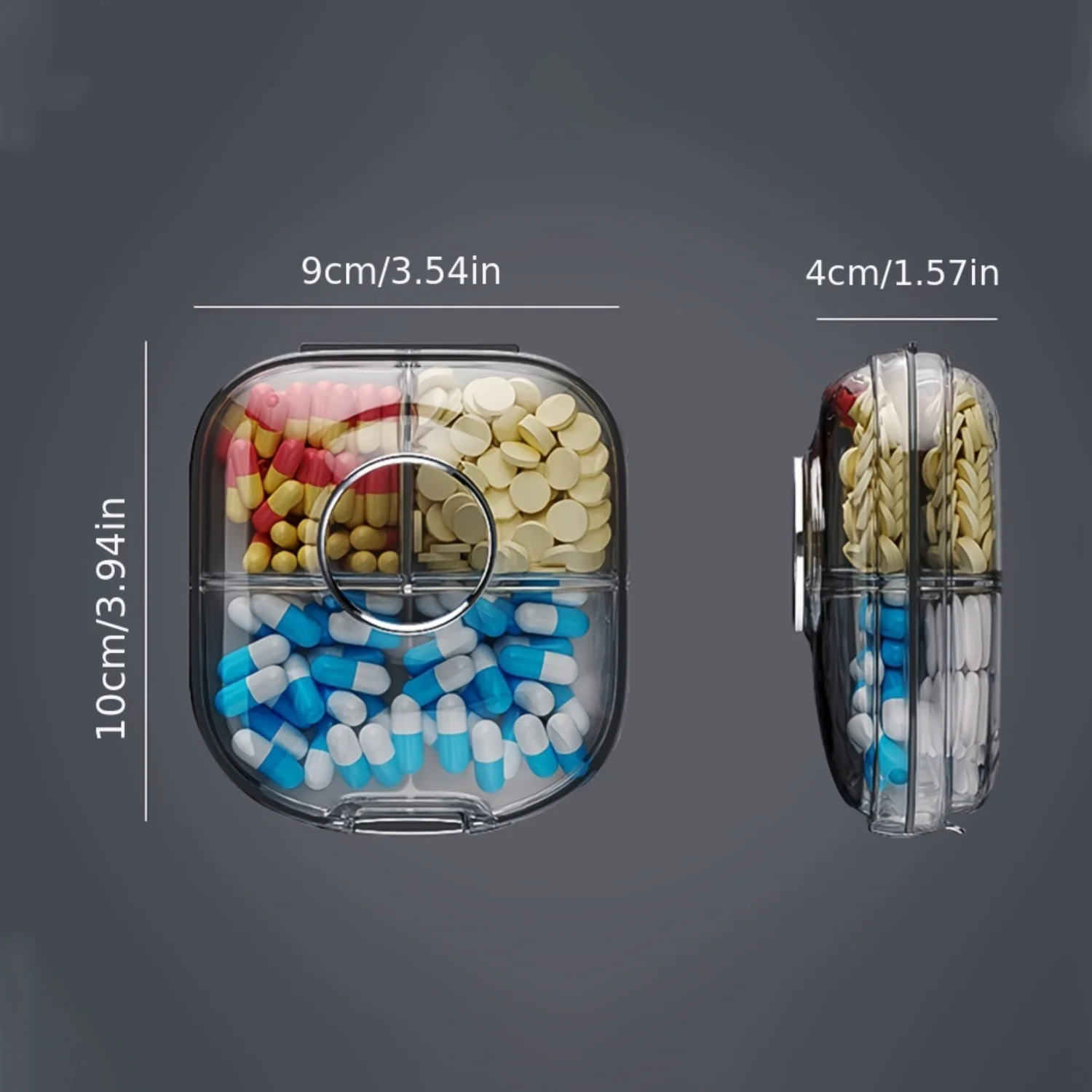Scatola per medicinali da 1 pezzo a 7 griglie, portapillole portatile a prova di umidità, scatola per tablet compatta in plastica per viaggi all'aperto - Forniture