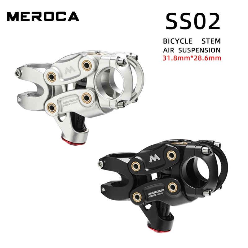 

MEROCA Bicycle Suspension Stem Aluminum Alloy Five-Link Air Shock Absorber XC\Mtb\Road Mountain Bike Risers Stems Black/Silver