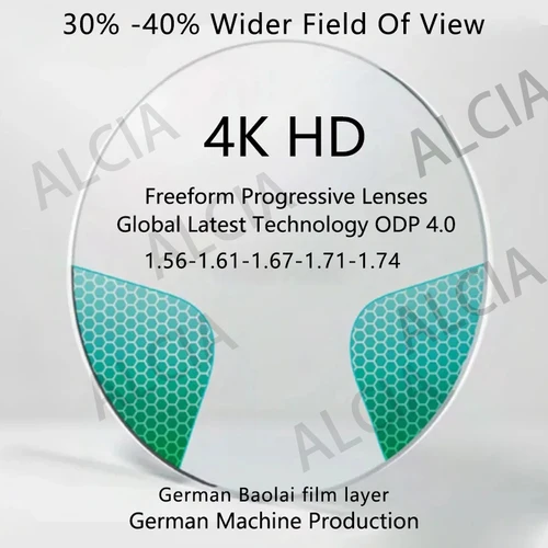 ALICIA 1,56 1,61 1,67 1,74 Antiarañazos Anti-azul Fotocromático El campo de visión más amplio Lente multifocal progresiva 4.0 1 par