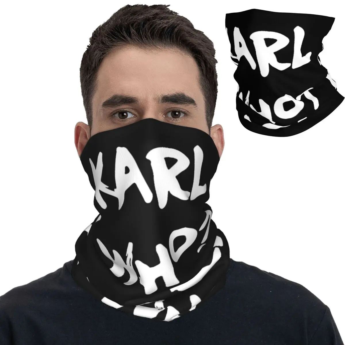 

Karl Who Slogan Bandana Neck Gaiter Printed Who Swag Face Scarf Multi-use Headwear Hiking Unisex Adult All Season