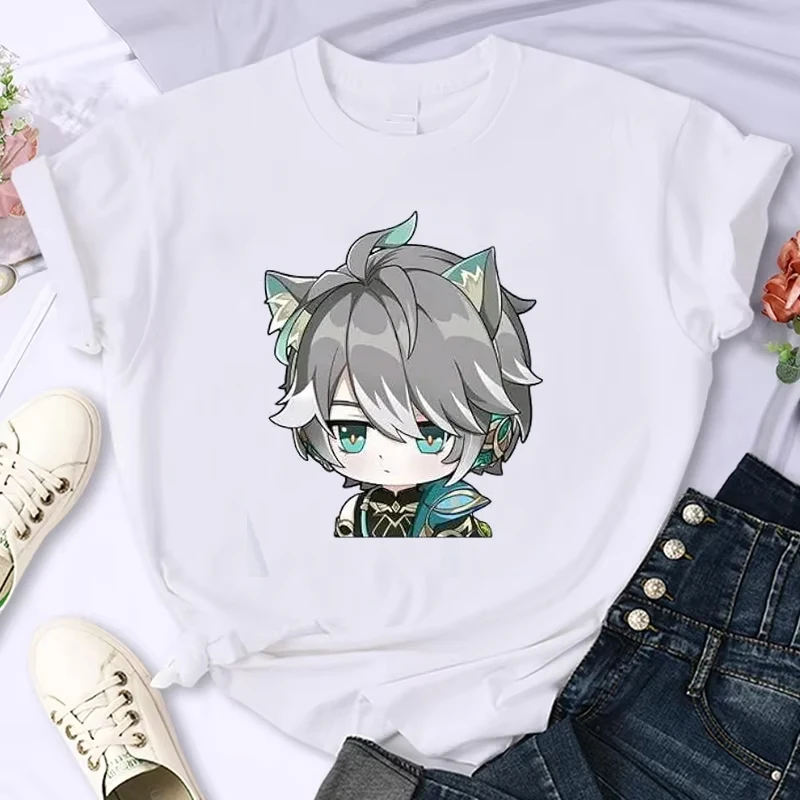 

Genshin Impact Alhaitham T-shirt Harajuku Casual Sportswear Game Tee Shirt Anime Game Round Neck Streetwear Unisex Clothes Top