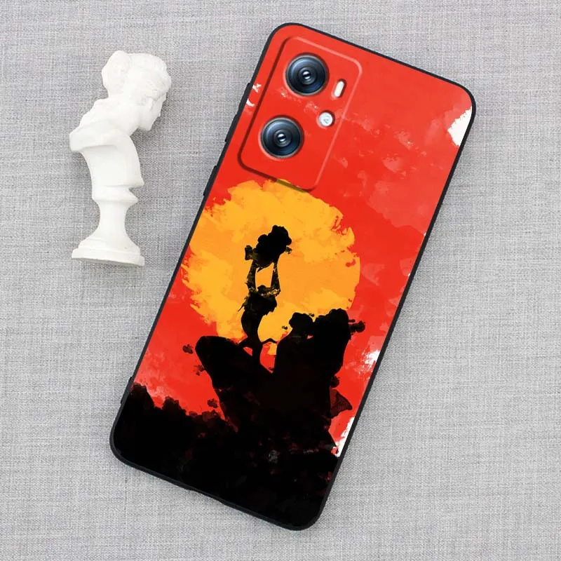 Animação leão rei dos desenhos animados caso de telefone para oppo reno 7 a96 a40 a58 5 6 realme gt a74 a78 neo2 a74 a78 encontrar x5 x3 x7 x8 preto