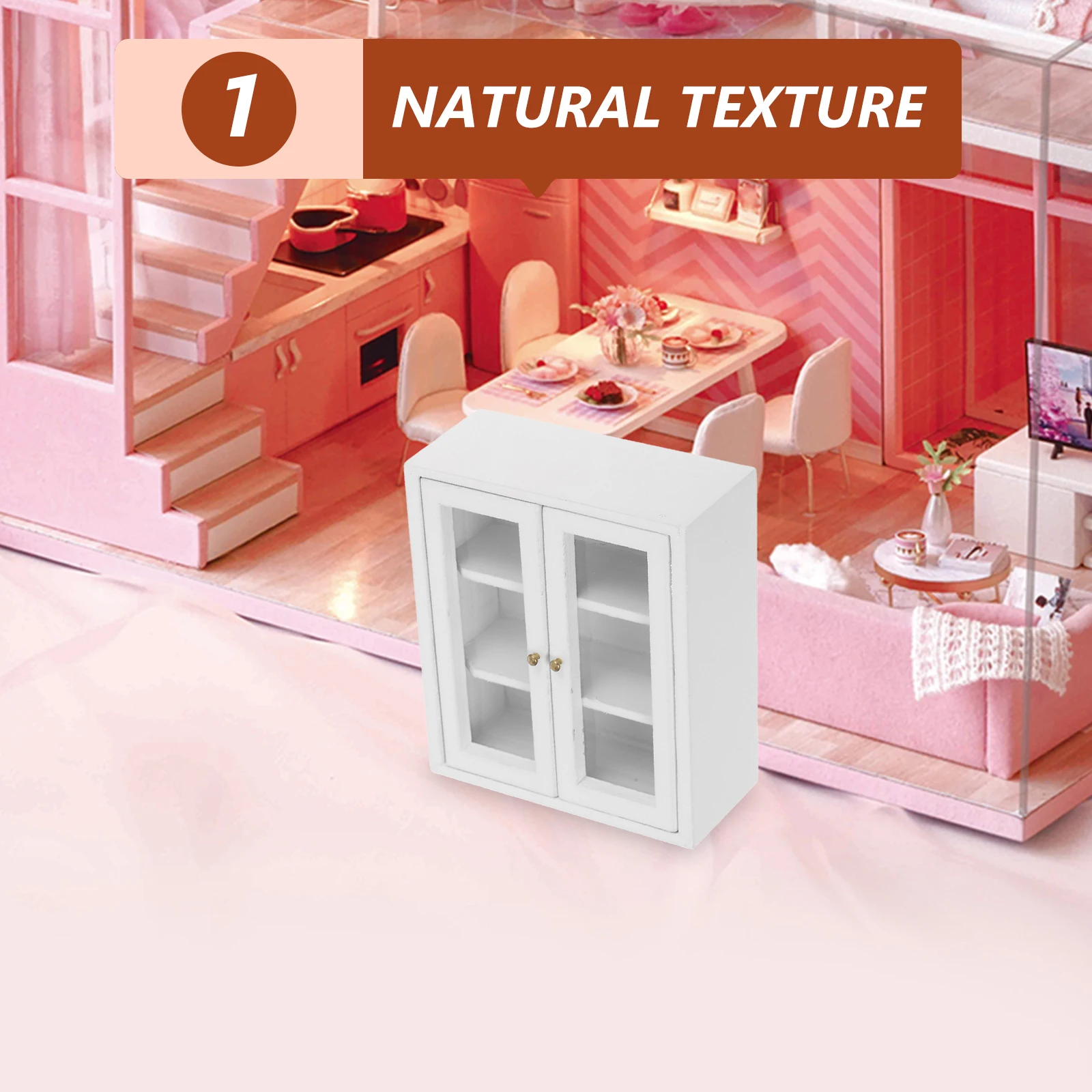 

Micro Cabinets Dollhouse Furniture Miniature Kitchen Accessories Sideboard Wall Shelf Display 12 Scale Bath Living Room Toy