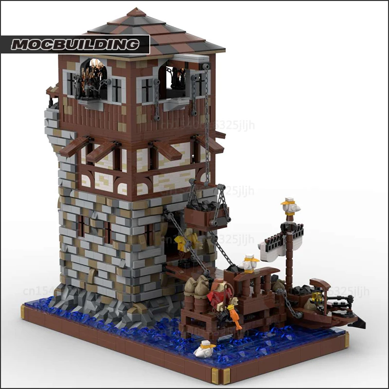 Medieval Lighthouse UCS Moc Building Blocks Castle Architecture DIY Assembly Technology Bricks Sets Display Toys Collection Gift