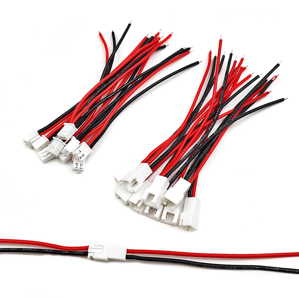 5/10Pairs JST XH 2.54mm 2Pin Female Male Connecting Plug Connector With 10CM 22AWG Soft Silicone for Tiny Drone Battery Terminal