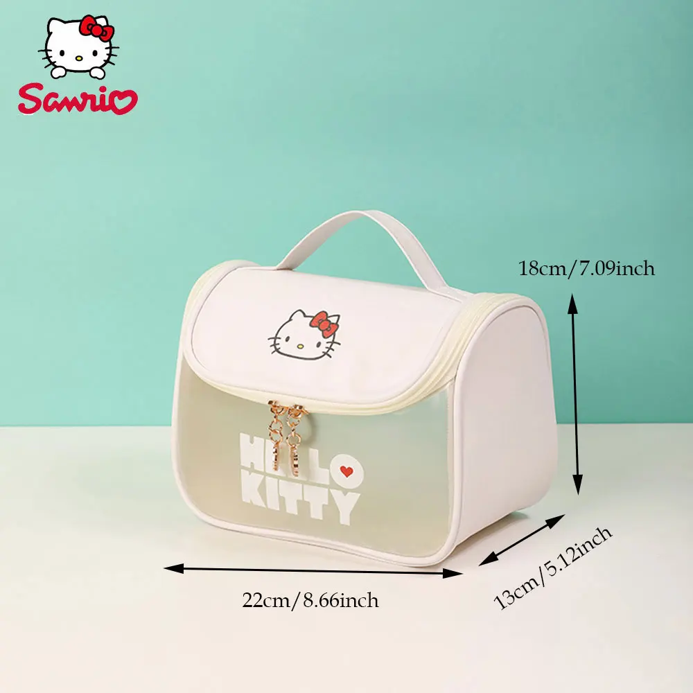 Sanrio Officially Licensed Hello Kitty Large Travel Makeup Bag Personalized Open Flat Toiletry Bag Cute High-Capacity