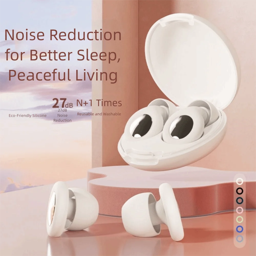 Silicone Material Anti-noise Earplugs Waterproof Feature Soft Texture Noise Cancelling Earplugs Super Soft Reusable Design
