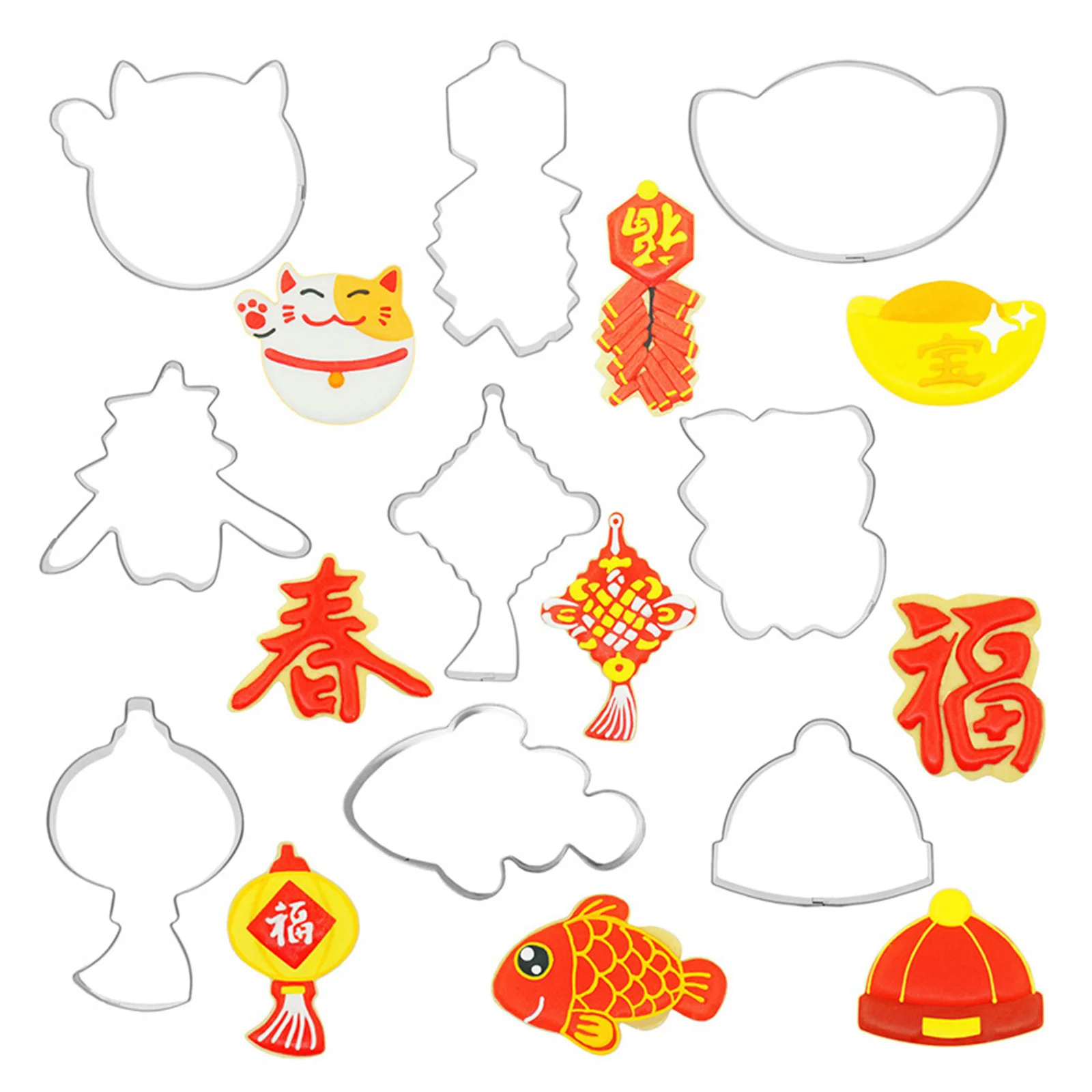 

9Pcs Stainless Steel Biscuit Cut Mold Set Smooth Edge DIY Baking Tools for Cake Bread Candy Pancake Jelly Cheese Dessert