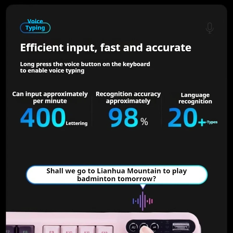 Z98 AI Mechanical Keyboard Pbt Keycap RGB Three Mode Connection Gasket Structure Voice Input Intelligent PPT Production AI Q&A