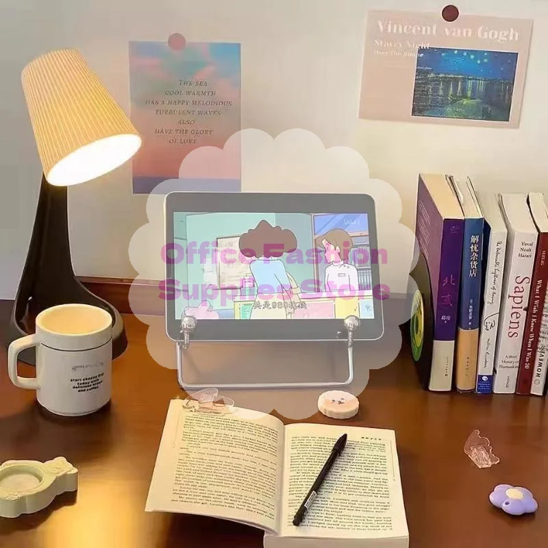 Metal Tablet Stand Portable Desktop Book Holder Stable Foldable Support Bracket For Home Office Reading Working