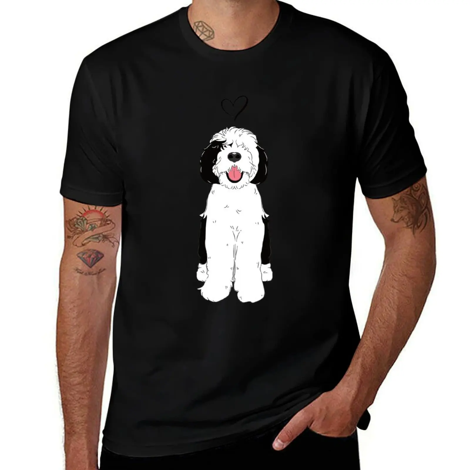 

4 White Sheepadoodle - T-Shirt LOVE brand t shirts high and anime Baby Blue man luxury tshirt quality Black