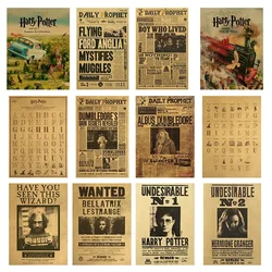 Harry-póster de Anime de periódico antiguo, Papel Kraft Vintage, Serie de pegatinas de pared, decoración del hogar, pintura, juguetes para niños, regalos de cumpleaños