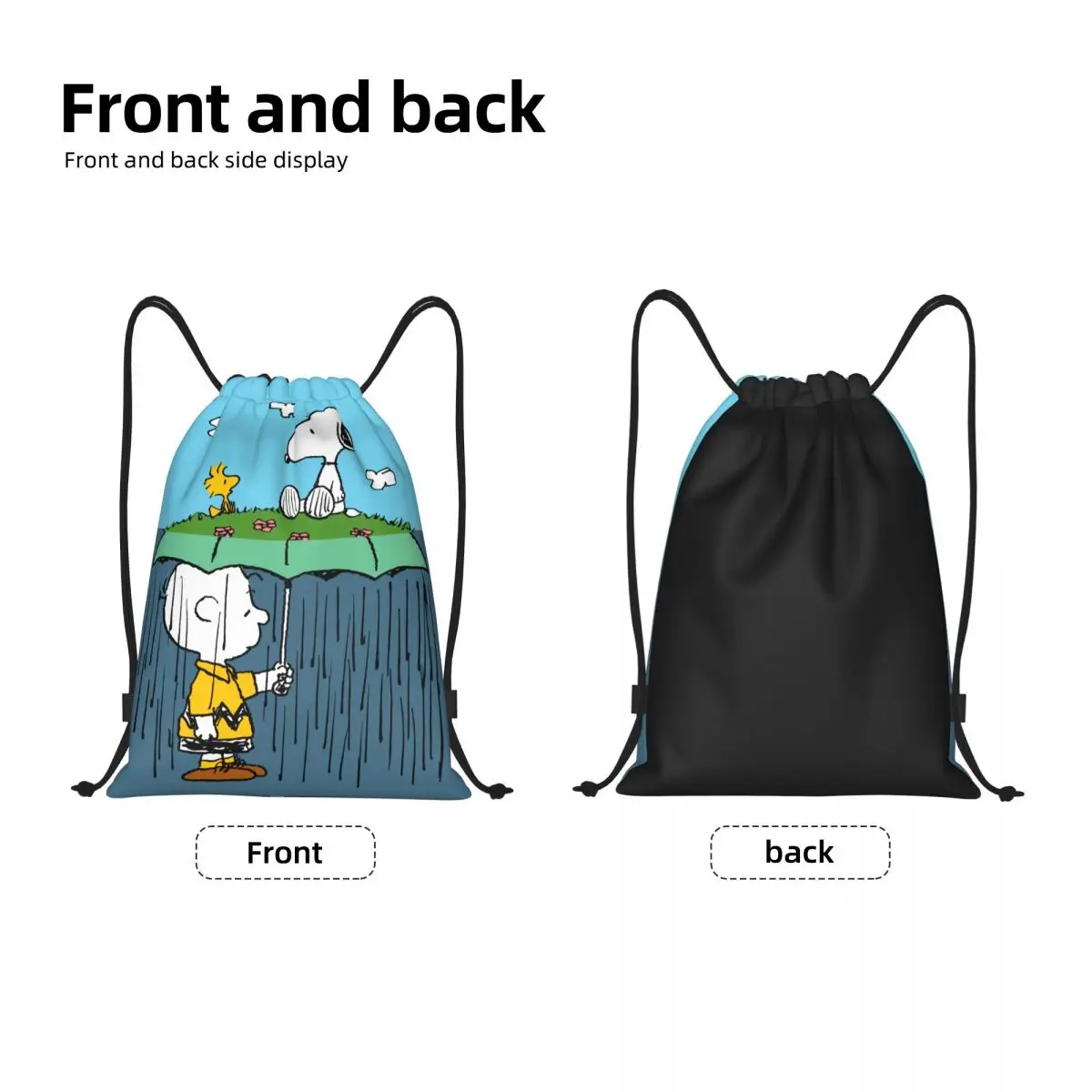 Custom Funny Snoopy Beagle Dog Drawstring Backpack Sports Gym Bag for Women Men Cartoon Shopping Sackpack