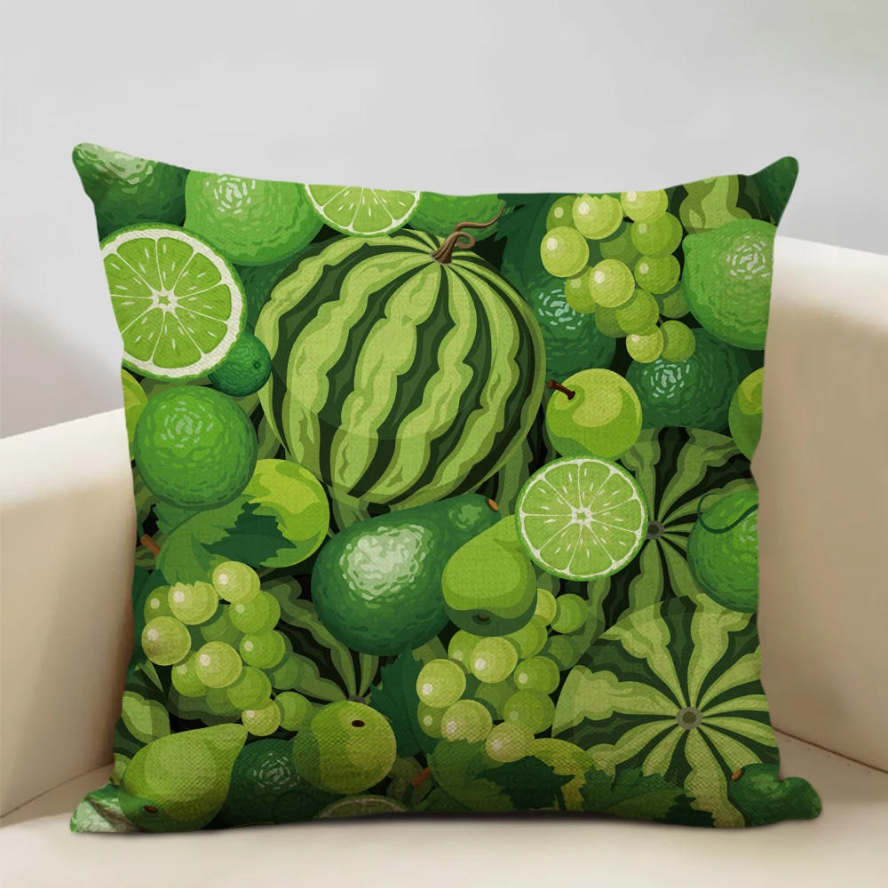 Tropical Fruit Cushion Covers Watermelon Pineapple Lemon Throw Pillow Cases Camper Decor Dining Chair Pillowcase