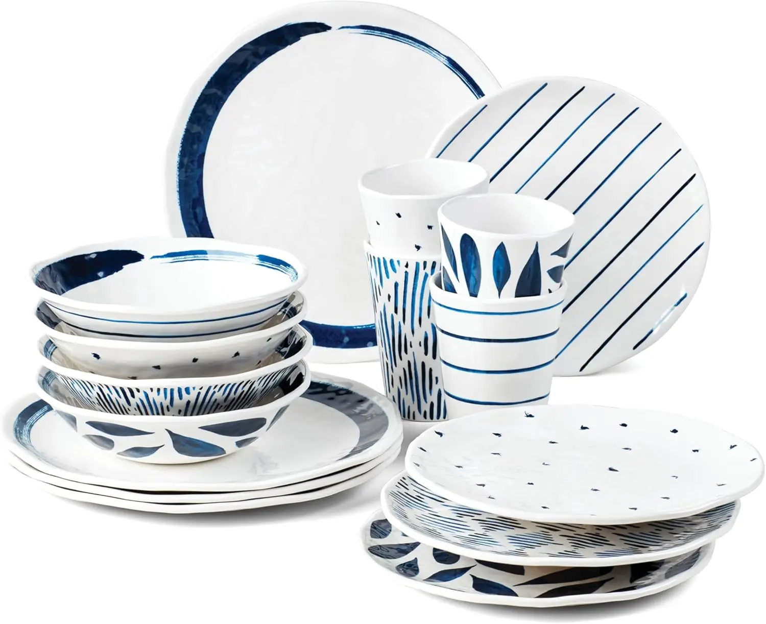 

895323 Набор столовой посуды Blue Bay Melamine, 16 предметов, легкий меламиновый материал