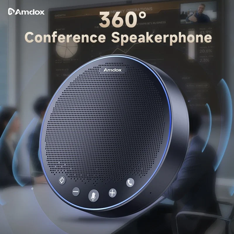 Wireless Speakerphone Voice Pickup Conference 5w Speaker VoiceIA Widely Compatible Meeting Microphone