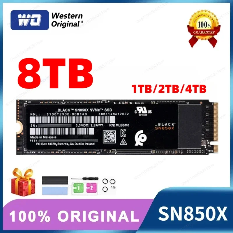 

Western Original SN850X 1TB 2TB SSD NVMe Gen4 PCIe M.2 2280 PCIe 4.0X4 Drive Internal Solid State Disk for PS5 Desktop Laptop