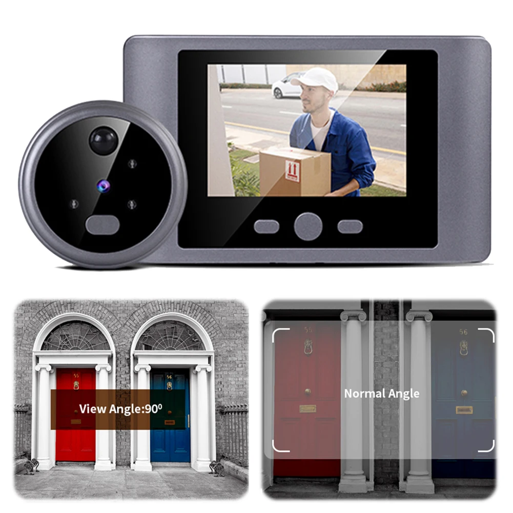 Digital Door Eye Camera visione notturna Digital Door Viewer campanello 90 ° grandangolare schermo LCD da 2.8 pollici per sistema di sicurezza domestica