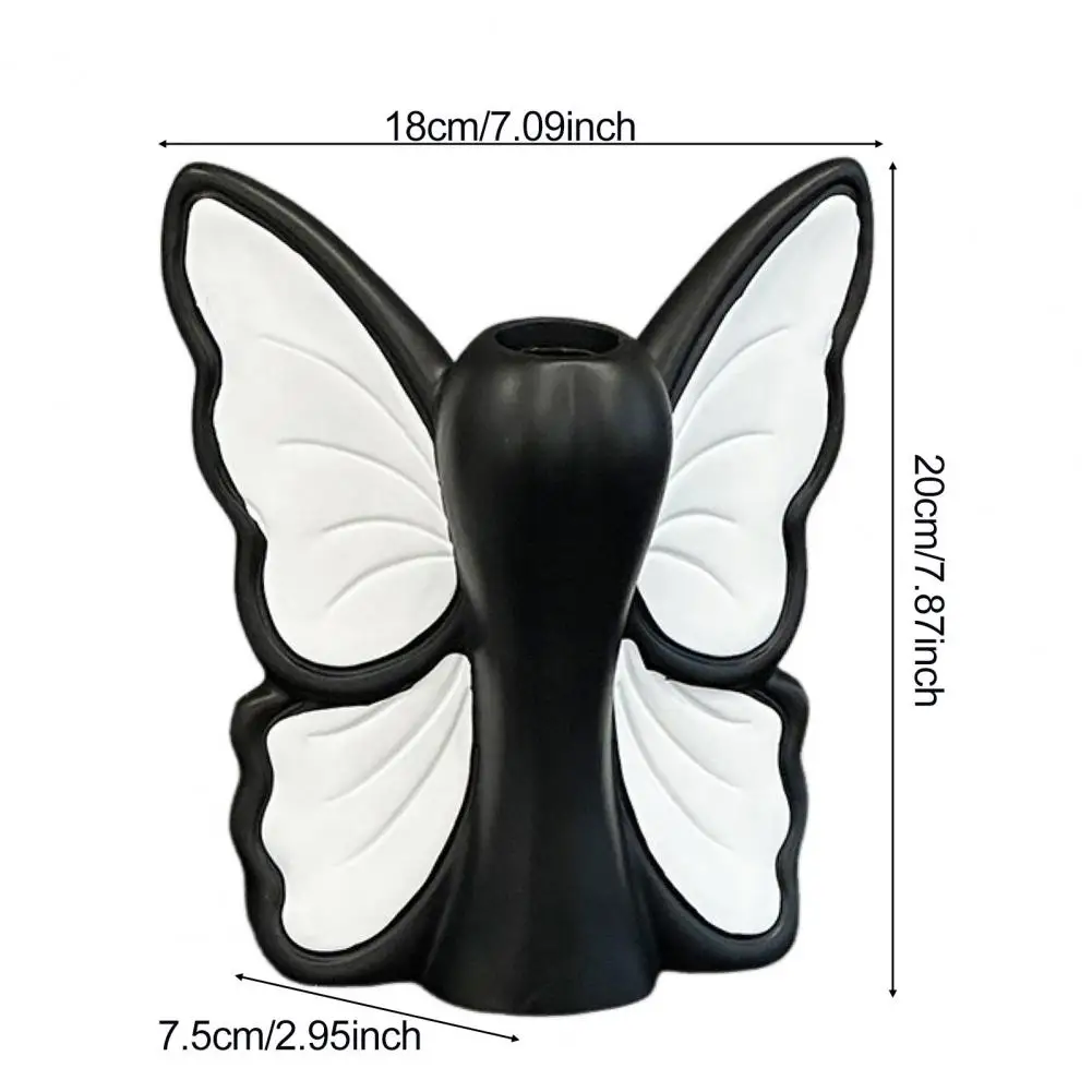 Multifunctional Vase Ornament Flower Vase Decoration Elegant Butterfly Vinyl Flower Vase with Modern Bowknot Holder for Home