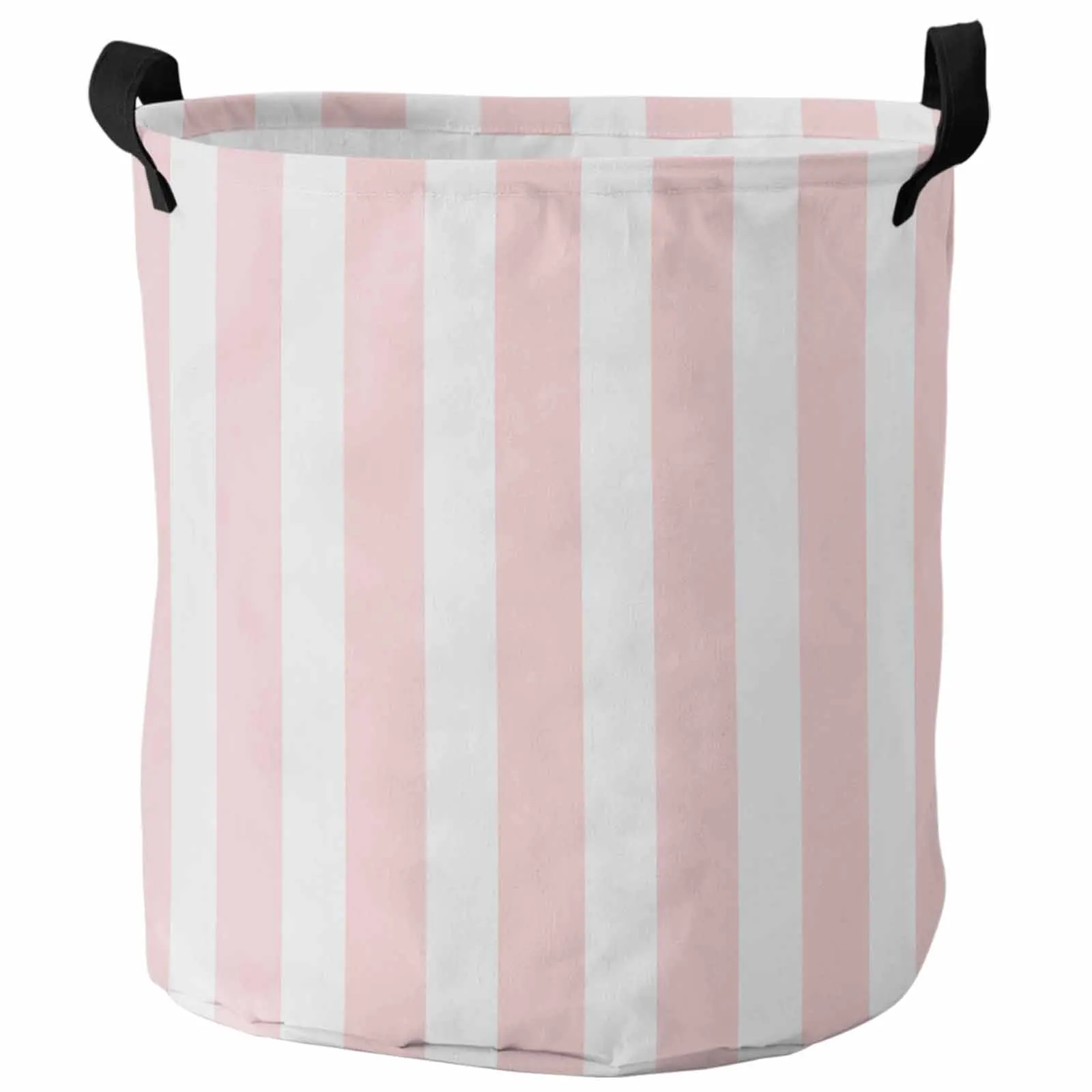 Striped Pink Dirty Laundry Basket Foldable Waterproof Home Organizer Clothing Children Toy Storage Basket