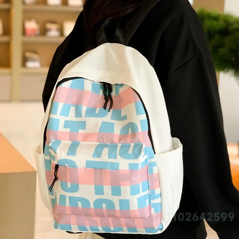 New Wear Resistant Women's Backpack Fashion High Quality Student Backpack Solid Color Versatile Large Capacity Girls' Backpack
