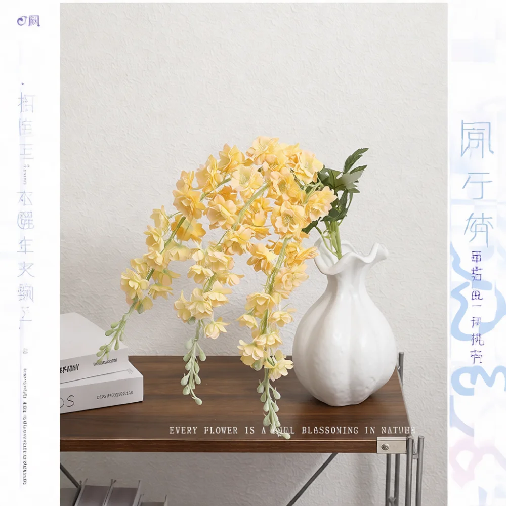Decorative Silk Delphinium Plants Faux Floral Artificial Flowers For Wedding Stage Hotel Home Interior Decoration