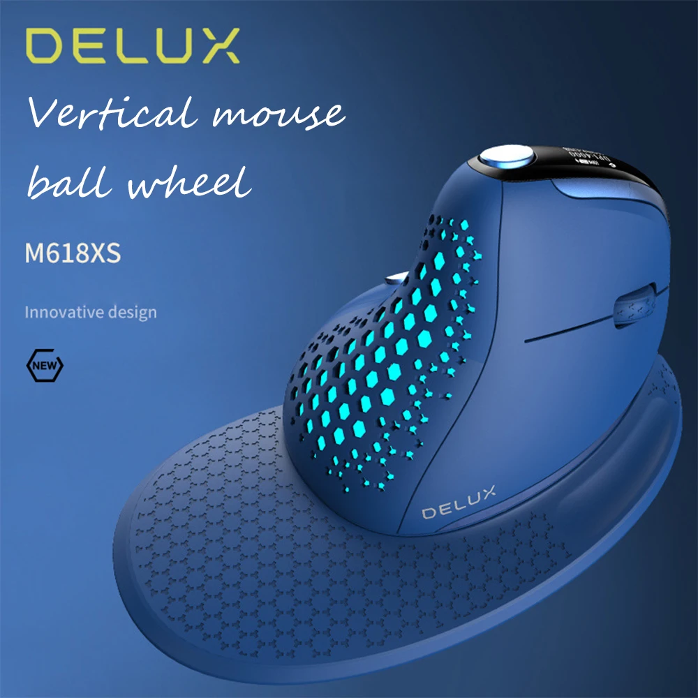 

Ergonomic Vertical Mouse OLED Screen USB Wireless BT 5.0 Rechargeable 1000hz Berichtsrate For PC Laptop