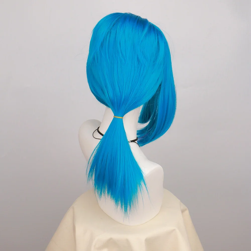 SuQ Game Vi Jinx Cosplay Wig Arcane Season 2 Vi Black Hair Jinx Blue Hair Women Men Halloween LOL Role Play Wigs