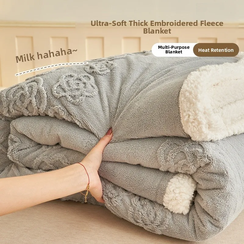 

Утолщенное одеяло из овечьего и молочного бархата, коралловый велюровый плед для дивана, офиса, сна, уютное одеяло-накидка на плечи, теплое и уютное, на все сезоны, универсальное