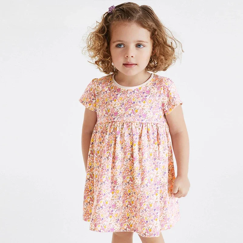 

Floral Princess Dress for Girls Summer Cotton Breathable Flower Dress Girl Princess Dress Cute Baby Children Clothing 2-7years