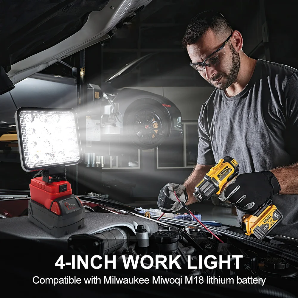 Портативная светодиодная лампа, рабочий свет для Milwaukee 18 В M18, аккумулятор, аварийный прожектор, фонарик для кемпинга, ручной беспроводной светодиодный фонарик