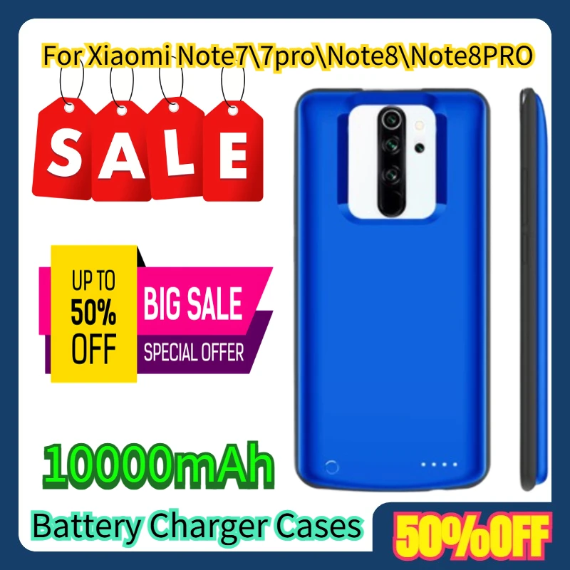 

For Xiaomi Note7\7pro\Note8\Note8PRO10000mAh Power bank Portable Shockproof External Battery Charging Cover Battery