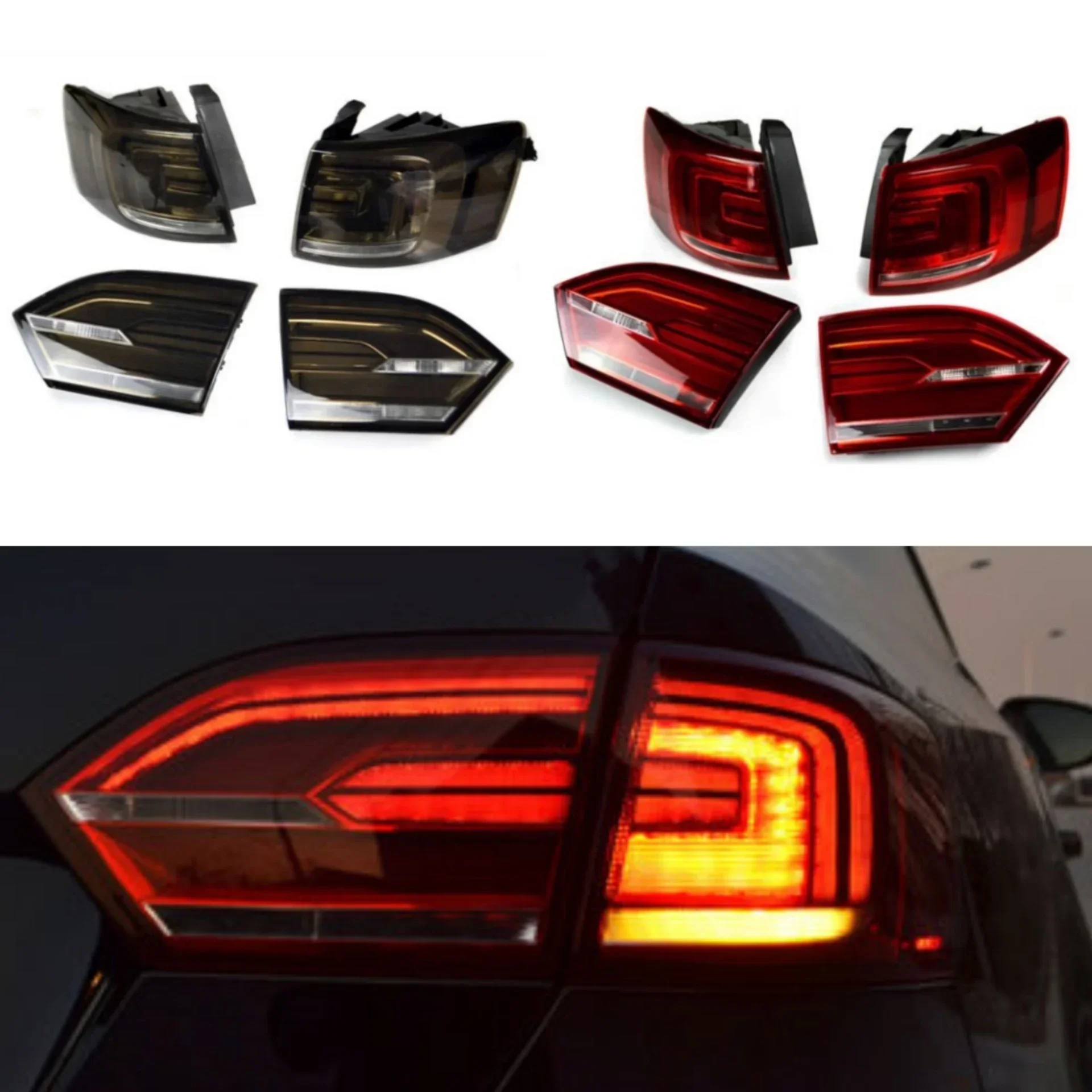 

New Style Led Taillight Assembly for Volkswagen vw Sagitar Jetta Modified Deluxe MK6 Turn Signal Brake Lamp Auto Accessories