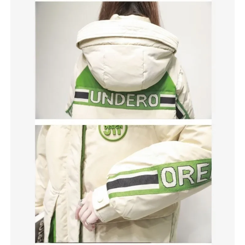 2026 أسفل سترة المرأة متوسطة وطويلة فضفاضة شتاء جديد الراقية العصرية الأبيض بطة أسفل مقاومة البرد سميكة سترة جميلة