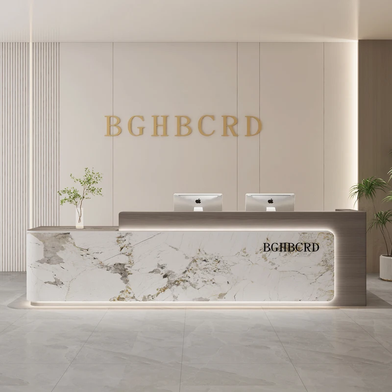 

Led Reception Desk Iine Bancone Cafeteria Typewriter Drum Reception Desk Gym Master Mostrador De Tienda Office Furniture