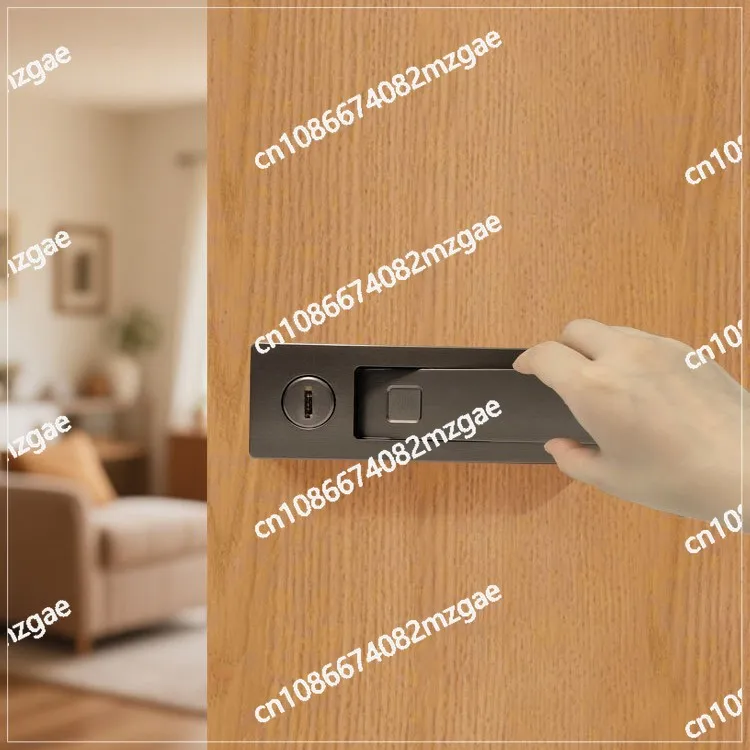 Bedroom Door Lock Indoor Room Door Lock Ultra-thin Handleless Invisible Door Lock Simple Embedded