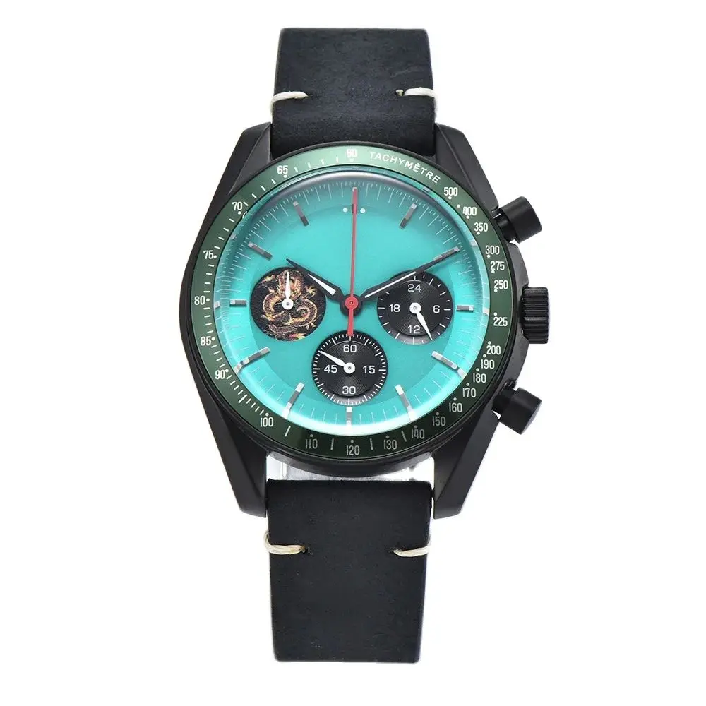 

PARNSRPE 40MM VK63 Sports Men's Quartz Watches VK63 Stainless Steel Sapphire Waterproof Chronograph watches for men