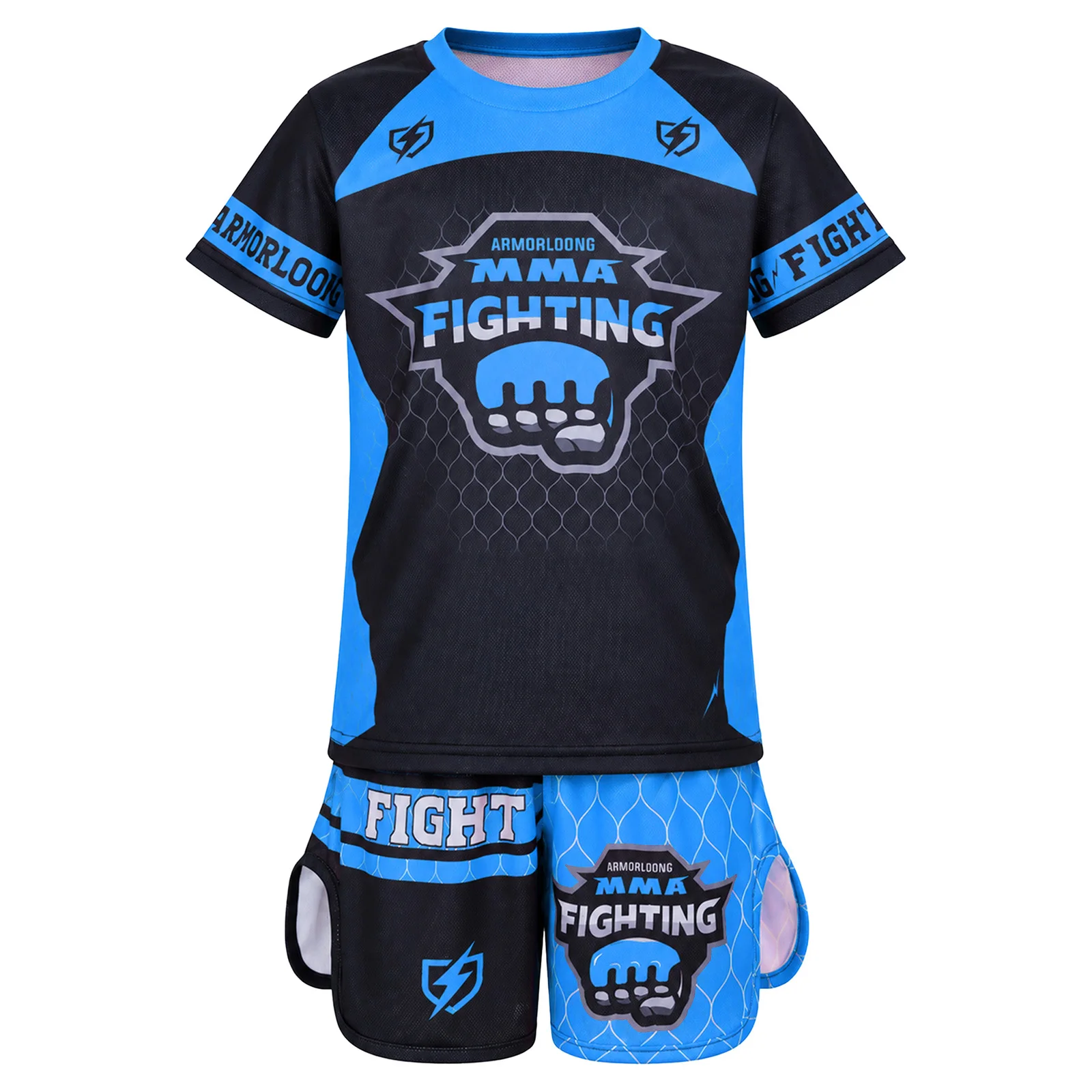 Jugend-MMA-Trainingsset für Jungen und Mädchen, Box-Outfit, Rashguard, Shorts mit seitlichen Schlitzen, Kinder-Kickbox- und Muay-Thai-Sportbekleidung – Detail 13