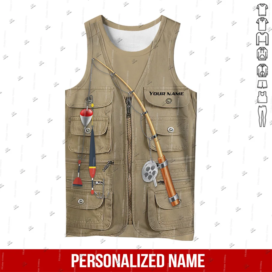 Custom Name Marlin Bass Fishing Reaper Fish Camo Graffiti 3DPrint Summer Harajuku Men's Top Casual Sleeveless TankTop Vest A1