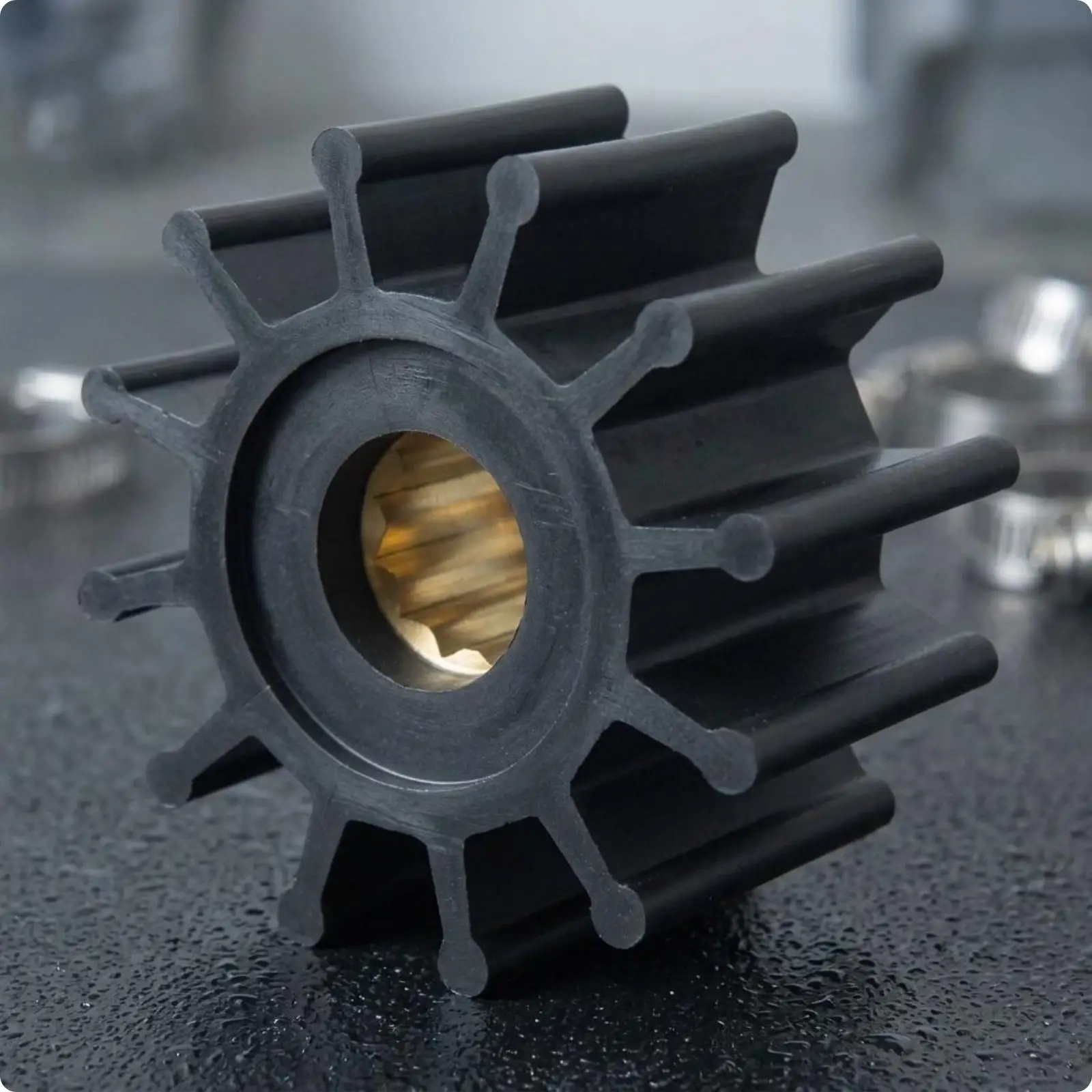 Replacement Impeller Engine Attachment with Splined Hub for Liquid Flow
