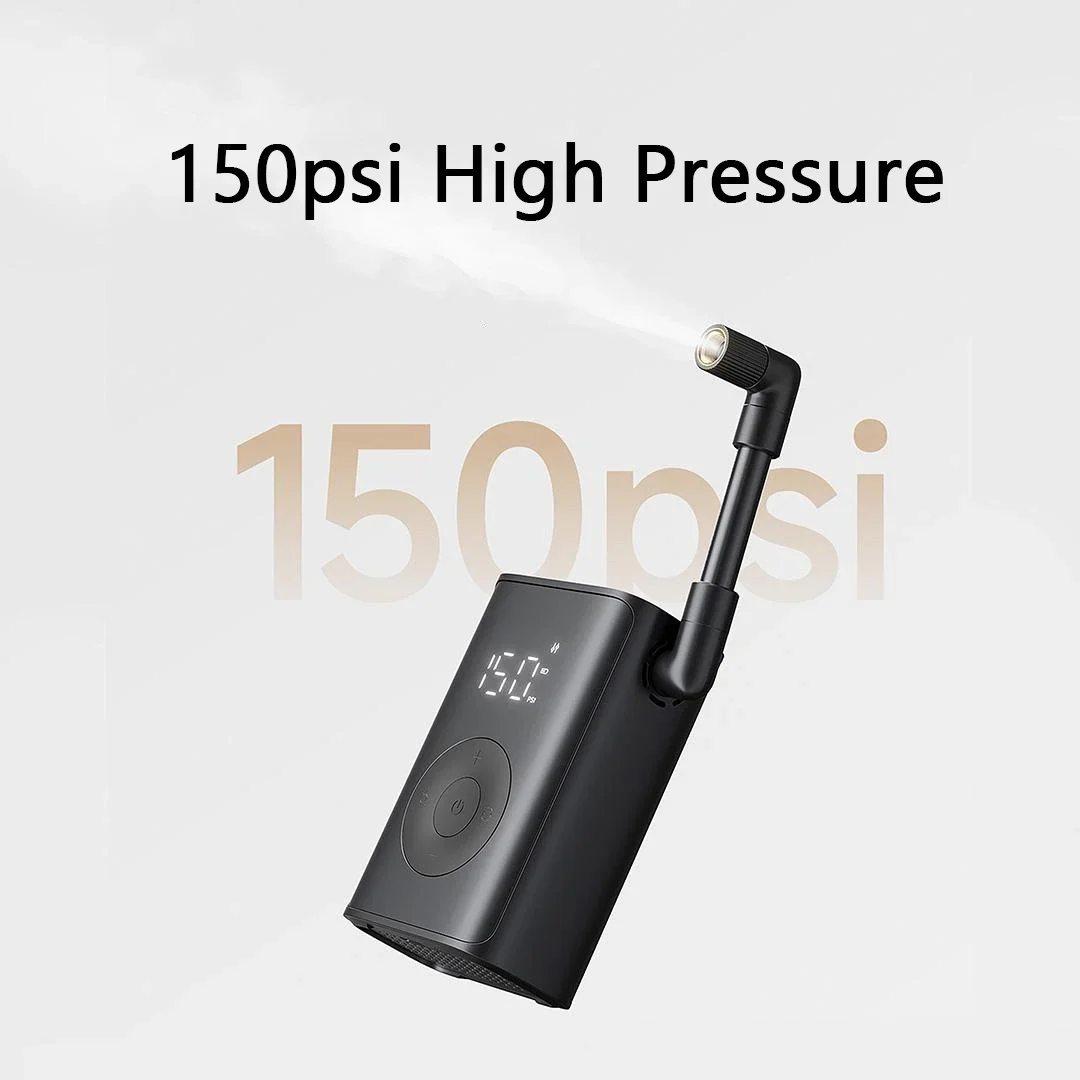 Pompa Udara Portabel Xiaomi Mijia Asli 150psi Layar Tampilan Elektrik 2000mAh untuk Mengisi Ban Sepeda, Bola, Lampu Darurat