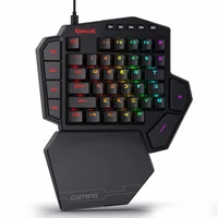 Redragon K585 DITI Teclado mecánico RGB para jugar con una sola mano, reposamuñecas 42 teclas tipo C teclado para juegos profesional intercambiable en caliente