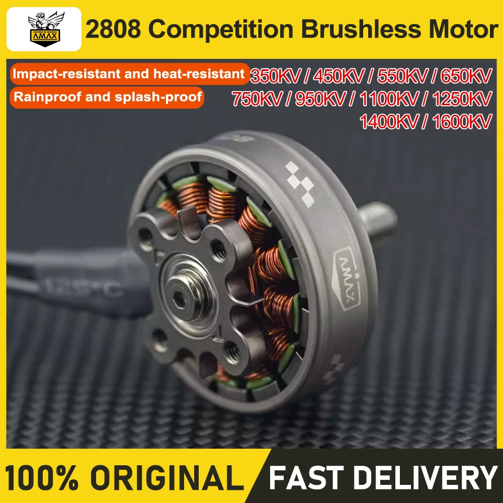 AMAX 2808 المنافسة فرش السيارات 3-6S Φ5mm FPV RC الطائرة بدون طيار نموذج طائرة رباعية حرة طويلة المدى 350 450 750 1250 1400 1600KV #1