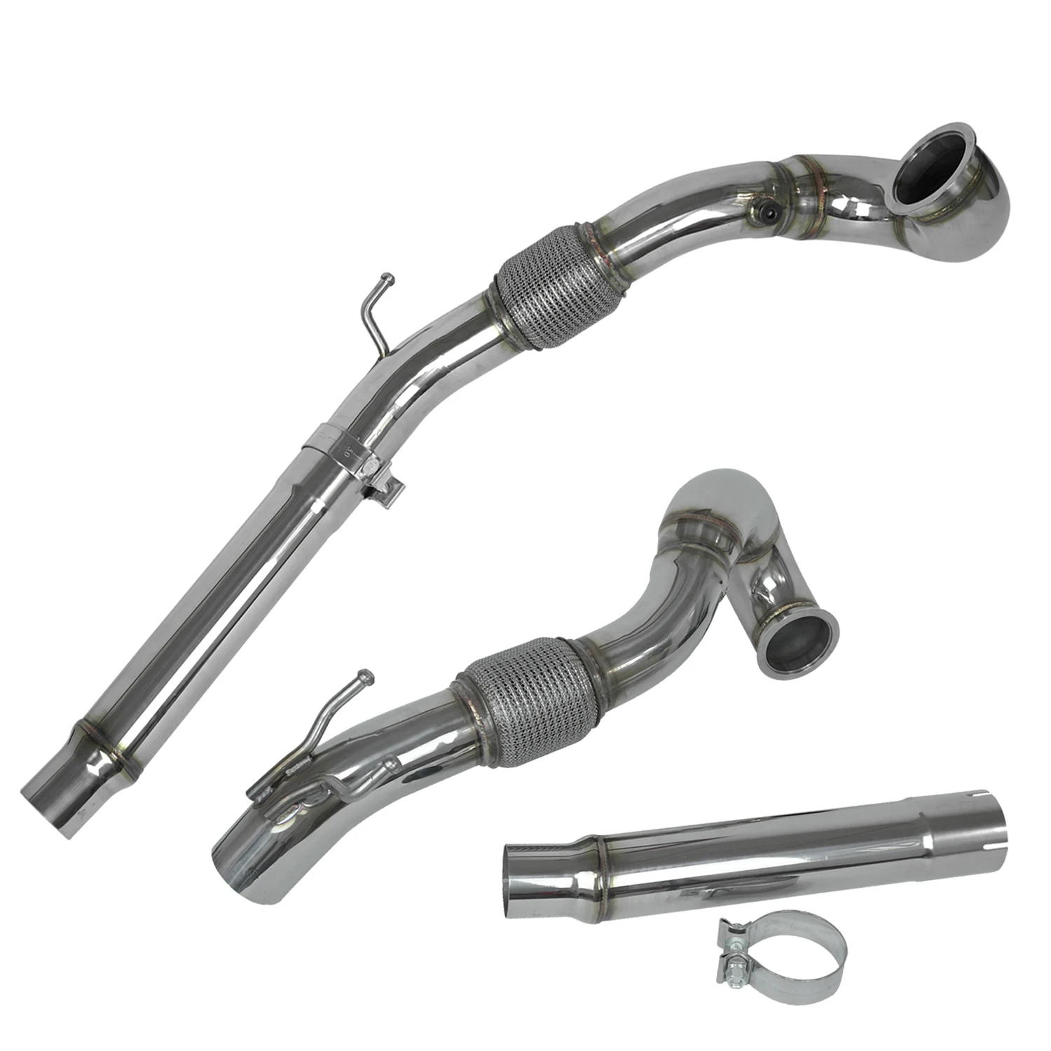 Tubo de escape para carro, para vw golf mk7 mk7.5 ea888 gen 3 audi a3 tt skoda octavia mk3 1.8t 2.0t 3.5 polegadas, tubo de escape sem gato