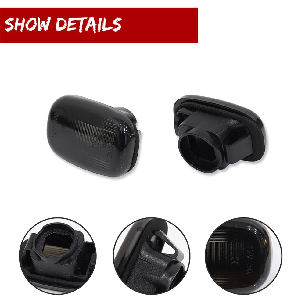 Smoked Lens Front Fender Side Marker Light Cover Housings For Toyota Supra MKIV Celica MR2 Corolla RAV4 Prius I Carina E Starlet