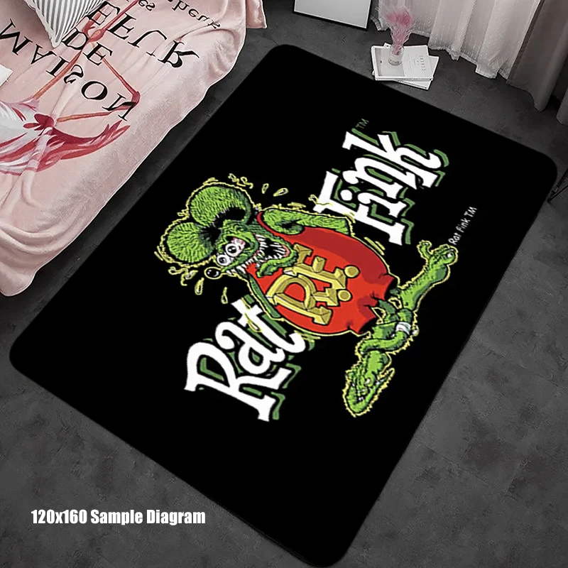 Funny Room Rugs Foot Carpets Rat Fink Entrance Doormat Kawaii Rug Floor Mats Non-Slip Bath Mat Kitchen Hallway Carpet Home Decor